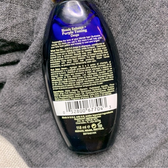 OGX Organix Blonde Enhance Purple Toning Drops Color Correct Yellow Tones 4oz - Picture 3 of 3